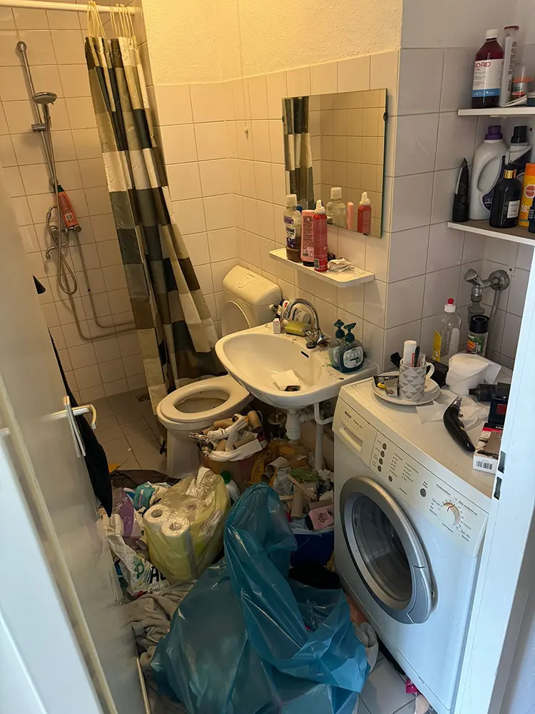 Badkamer voor ontruiming